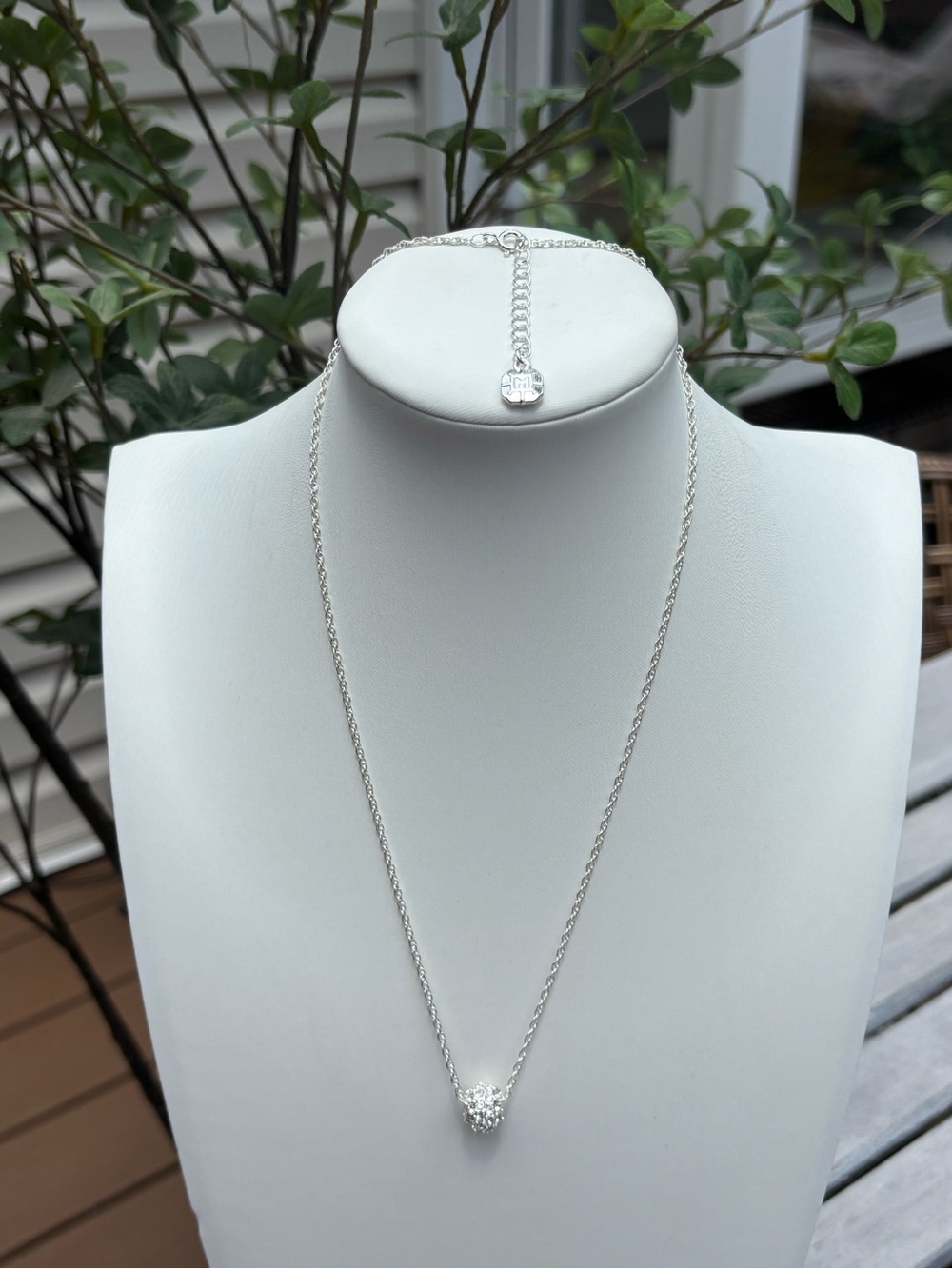 Dainty Silver Pavé Heart Necklace - Classic Silver